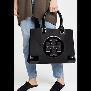 Tory Burch Ella Large Nylon Tote Bag Black